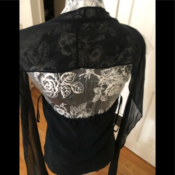 Express  large V neck w/attached sheer scarf that can be tied or wrapped NWOT - Picture 3 of 14